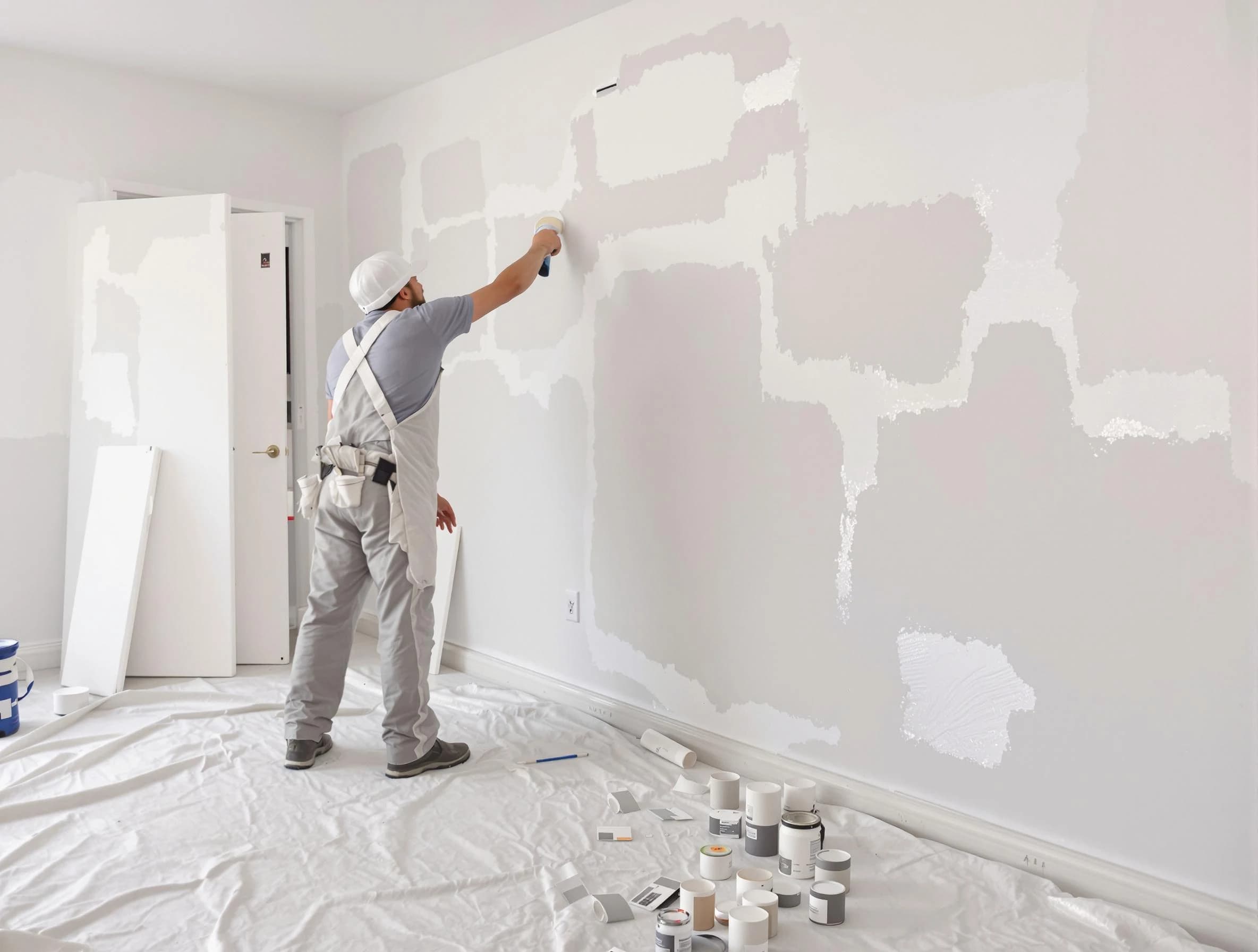 Before and after drywall repair by Avon Lake House Painters in Avon Lake