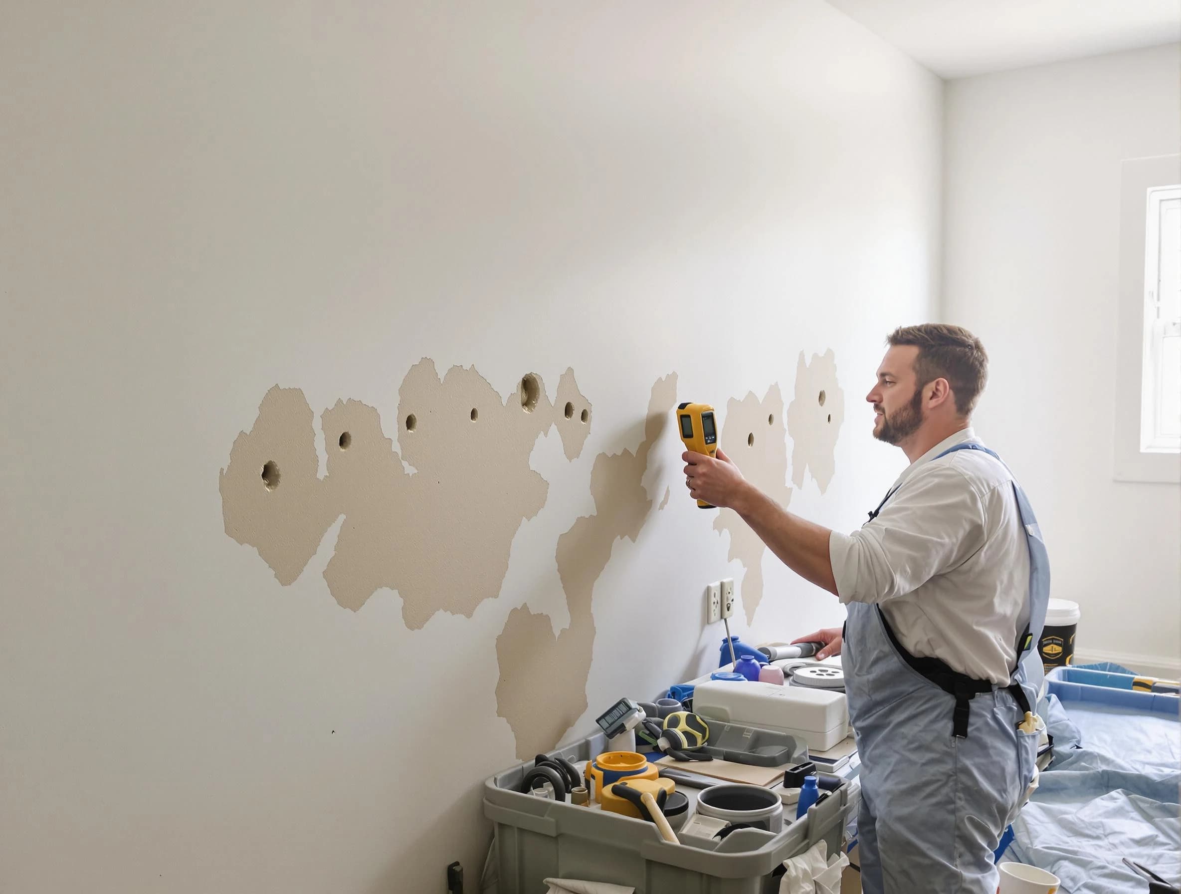 Avon Lake House Painters repairing damaged drywall in Avon Lake