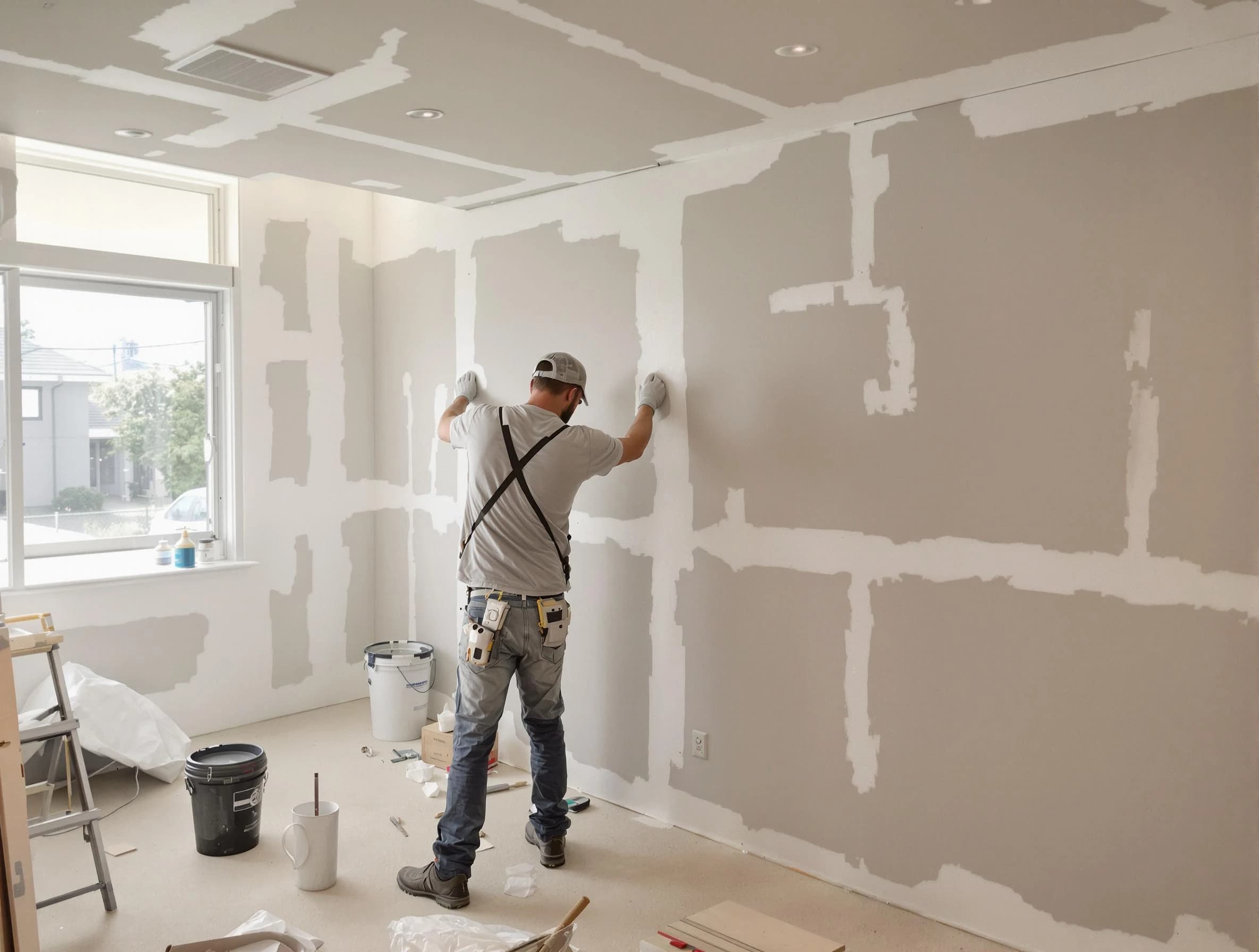 Avon Lake House Painters performing drywall taping and mudding in Avon Lake