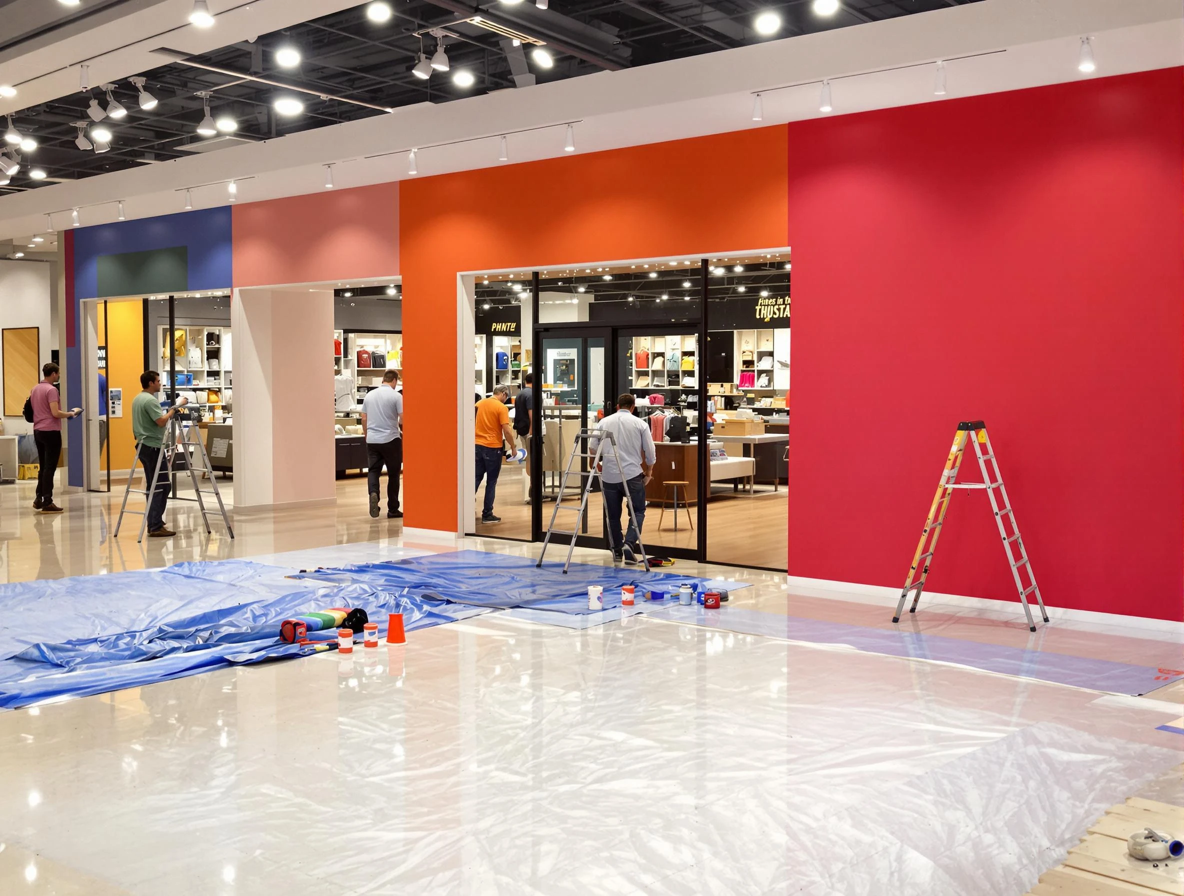 Avon Lake House Painters painting a commercial interior in Avon Lake, OH