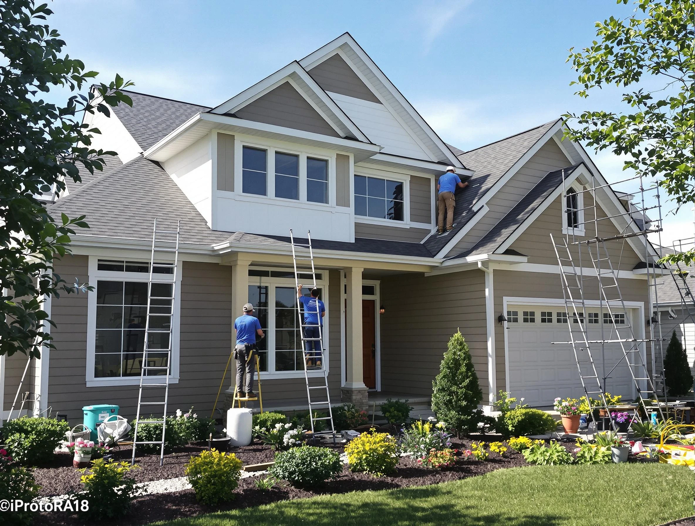 Detailed exterior painting by Avon Lake House Painters in Avon Lake