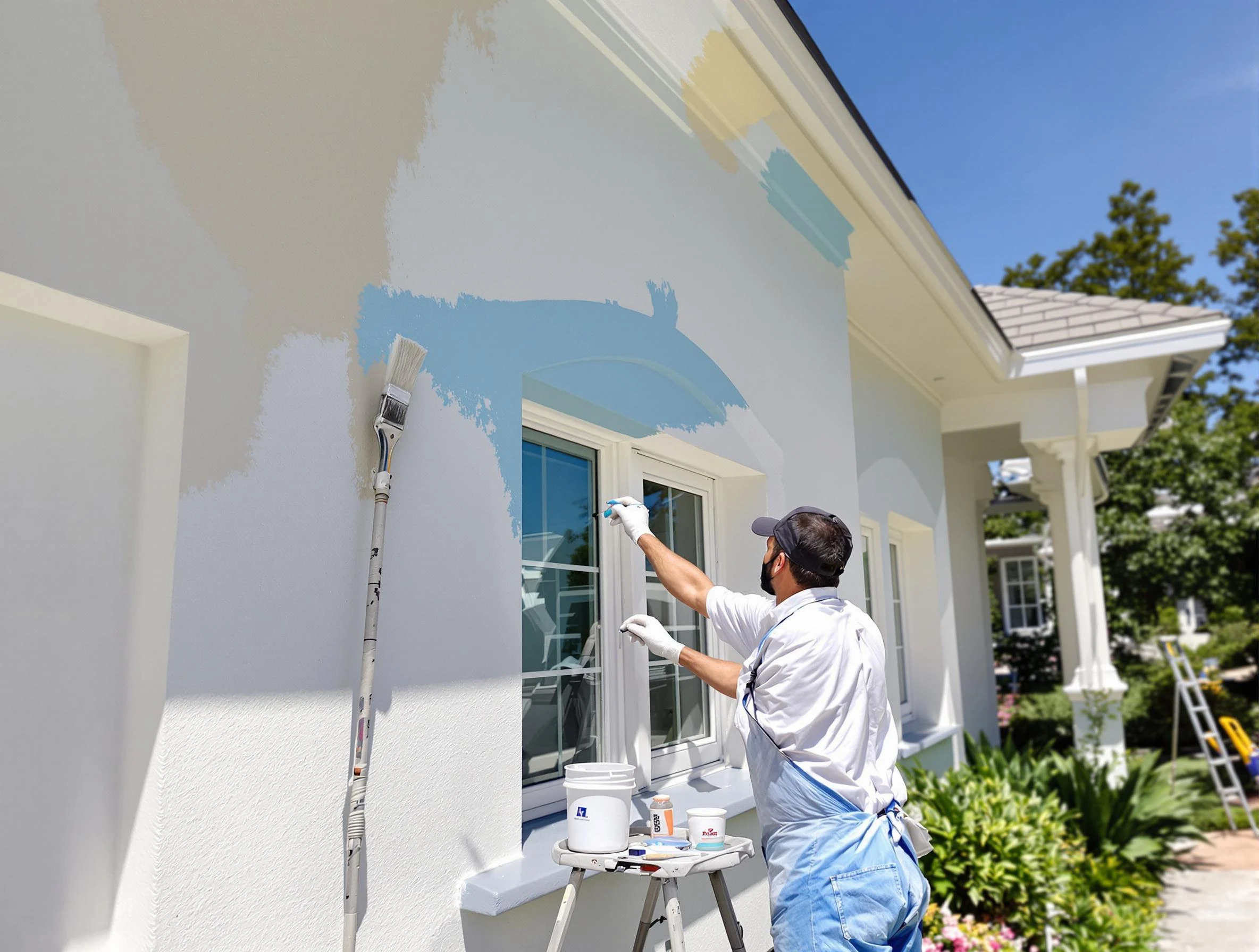 Avon Lake House Painters professional painting the exterior of a house in Avon Lake, OH