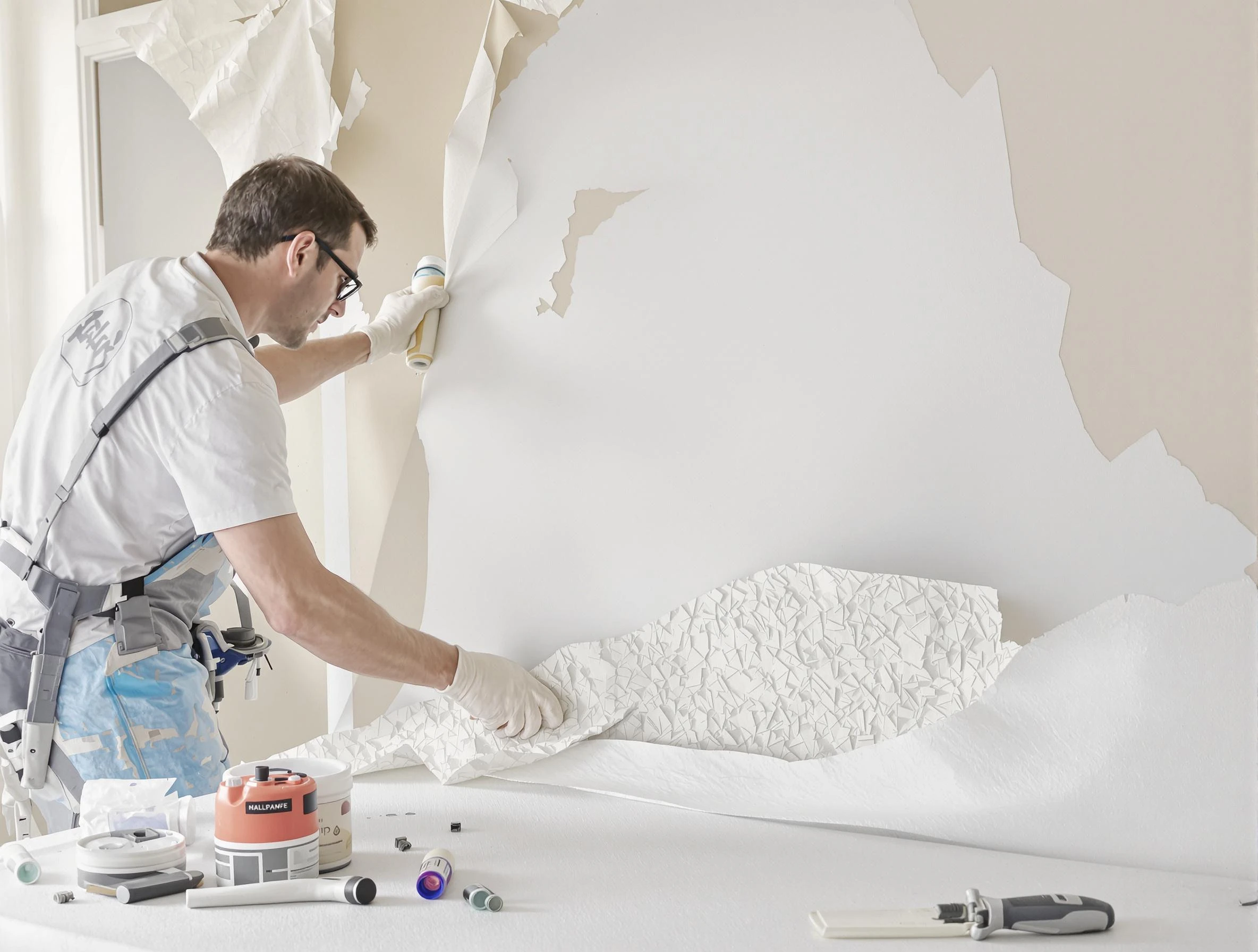 Detailed wallpaper removal and wall prep by Avon Lake House Painters in Avon Lake